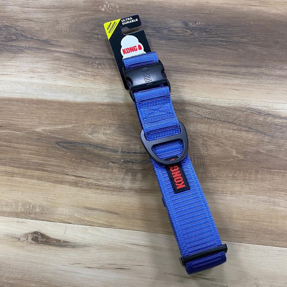 KONG Dog Collar XL Ultra Durable Chew Resist Nylon Heavy Duty Blue PetSmart